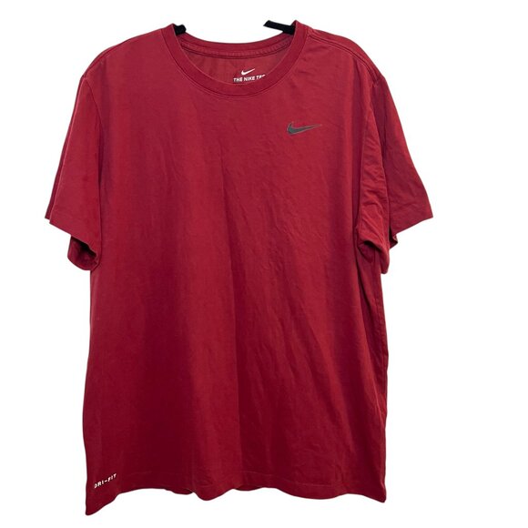 Nike Dri-FIT T-Shirt Mens XL Extra Large Maroon Red Running Gym Activewear - Picture 1 of 8